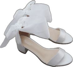 Low Heel Satin Wedding Shoes For Summer, Summer Wedding Shoes With Satin Bow And Low Heel, Summer Satin Ankle Tie Heels, Summer Wedding Shoes With Satin Bow For Bridesmaid, Bridesmaid Wedding Shoes With Satin Bow And Block Heel, Summer Bridesmaid Wedding Shoes With Bow, Summer Bridesmaid Wedding Shoes With Wrapped Heel, Bridesmaids Shoes, Women's Slip Ons