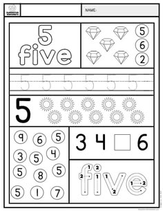 the number five worksheet for preschool