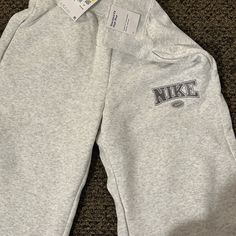 They Are Brand New With Tags. The Size Is S. Comfortable And Perfect For Everyday Wear. Nike Bottoms With Letter Print For Streetwear, Nike Streetwear Bottoms With Letter Print, Casual Nike Bottoms With Letter Print, Nike Casual Bottoms With Letter Print, Nike Silver, Wide Leg Sweatpants, Nike Pants, Women's Nike, Nike Women