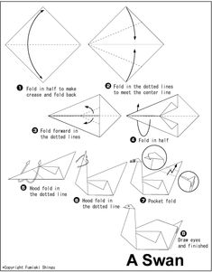 instructions to make an origami bird