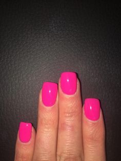 Nails Types, Nails Hot Pink, Bright Pink Nails, Neon Pink Nails, Pink Nail Colors, Nail Types, Hot Pink Nails, Her Nails