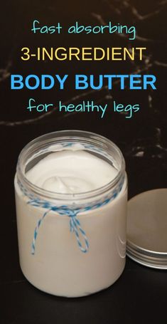 I love making this DIY body butter because it is very easy, needs only 3 ingredients and is fast absorbing. This non-greasy body butter recipe uses mango butter as the main ingredient which is naturally fast absorbing so you do not need to add tapioca starch reduce greasiness. The other two ingredients, almond oil and lemon essential oil, were selected for their ability to improve blood circulation. This body butter recipe is created to not only moisturize the body but also to improve blood ... Body Butter Recipe, Improve Appearance, Best Body Butter, Healthy Legs, Coconut Oil Body, Organic Body Butter