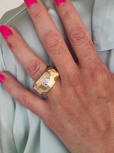 Thick Band Ring, Wide Band Ring, Hammered Ring, Chunky Ring, Gold Statement Ring, Hammered Rings, Dome Ring, Gold Wedding Ring, Chunky Rings