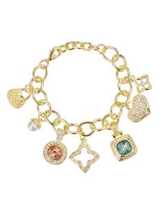 Add some charm to your wrist with our Charm Bracelet! This playful accessory features unique charms that will add a touch of quirkiness to any outfit. With its customizable design, you can express your individuality and show off your fun-loving personality. Perfect for any free-spirited fashionista! Gold James Avery Charm Bracelet, Trendy Gold-tone Gold Plated Charm Bracelet, Affordable Gold-tone Metal Charm Bracelet, Luxury Gold-tone Charm Bracelet, Trucker Hat Fashion, Luxury Gold Antique-style Charm Bracelet, Gold-tone Metal Charm Bracelet With Vintage Charm, Gold Jewelry Sets, Gold Charm Bracelet