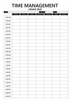 the time management sheet is shown in black and white Farm Organization, Time Management Schedule, Time Blocking Printable, Time Management Printable, Time Management Worksheet, Daily Planner Sheets, Daily Planner Printables Free, Weekly Planner Free Printable