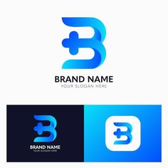 letter b logo design with blue color