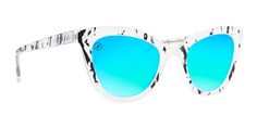 Atlantic Chill Cat Eye Sunglasses - Polarized Blue Mirror Lens With Oversized Mother Of Pearl Print Frame Sunglasses | $58 US | Blenders Eyewear Blenders Eyewear, Glitz And Glamour, Clear Frames, Icy Blue, Fall Shopping, Silver Foil, Buy One Get One, Polarized Lenses, Sticker Pack