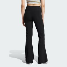 adidas Essentials Rib Flared Leggings - Black | Women's Lifestyle | adidas US Black Essentials, Ribbed Flares, Adidas Leggings, Flared Leggings, Ribbed Leggings, Women Lifestyle, Adidas Online, Black Adidas, Black Leggings