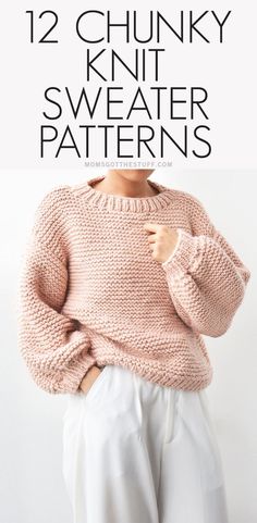 Crochet Sweater Easy Knit Jumper, Knitting Chunky Sweater, Free Sweater Patterns Knit, Knit Drop Shoulder Sweater Pattern, Knit Easy Sweater, Beginner Friendly Knit Sweater, Chunky Jumper Knitting Pattern, Knitting Sweater For Beginners, Knit Chunky Sweater Pattern