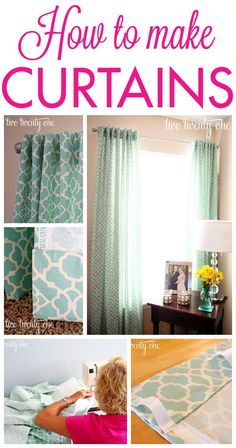 a collage of photos showing different curtains and drapes with the words curtain styles on them