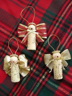 christmas ornaments made out of wine corks