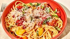 This cherry tomato pasta recipe uses garlic-infused salted butter, cooking water, and cheese for a simple but decadent dinner.