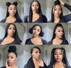 Simple Ways To Style Braids, Individual Braid Hairstyles, Hairstyles For Braids For School, Hair Braid Styles For Black Hair, Box Braids Hairstyles Styles, Different Ways To Style Braids, Different Ways To Style Knotless Braids, Ways To Style Knotless Box Braids, How To Style Knotless Braids