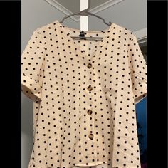 Large Polka Dot Button Up Shirt Never Worn Shein Tops, Button Up Shirts, Button Up, Polka Dots, Colorful Shirts, Dots, Women Shopping, Color