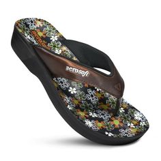 Aerosoft aims to make lives better with its signature comfort and looks more appealing with the contemporary designs. Womens summer flip flop are easy to carry and get you through the hustle and bustle of the day. Comfortable ladies thong sandals has a floral footbed that makes it unique from others. The construction of these womens support sandals is made keeping in view the complex foot structure. Its ample arch support for women helps your arches function better and ensures wellbeing of your Brown Flip Flops With Arch Support For Summer, Travel Slippers, Supportive Sandals, Orthopedic Sandals, Sandals Comfortable, Women Platform Sandals, Flip Flops Style, Summer Flip Flops, Slippers Shoes