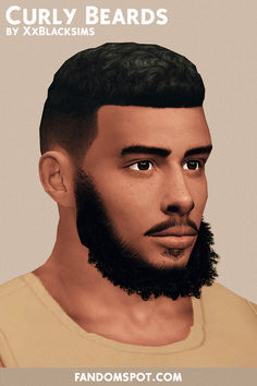 an image of a man with curly hair and beards in a low poly style