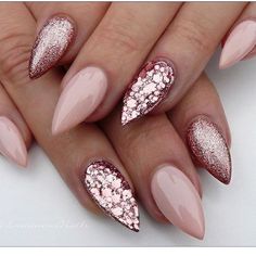 Luminous Nails, February Nails, Formal Nails, New Nail Designs, Her Nails, Rose Gold Nails, Super Nails, Ideas Nails, Trendy Nail Art