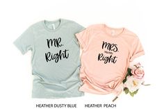 Mr. and Mrs. Shirt, Mr. Right Mrs. Always Right Couple Shirt, Couple Shirt, Wife And Hubs Shirts, Honeymoon Shirts, Matching Couple Shirt Thank you for choosing Snowdrop Gifts ❤️ SIZE ↠ We have size charts on our listing photos. ↠ Please reference the size charts that is provided in the listing photos to ensure you are selecting the best size based on your size and styling preference. SHIPPING AND PRODUCTION TIME ↠ Production time is 3-5 business days. ↠ Shipping Time is 1-5 business days. ↠ If Honeymoon Shirts Matching, Mr Right Mrs Always Right, Mrs Always Right, Mrs Shirt, Honeymoon Shirts, Mr Right, Trendy Mom, Matching Couple Shirts, Couple Shirt