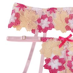 Floral Embroidery Underwire Garter Lingerie Set Pink Lace Party Sets, Pink Embroidered Lace Sets, Pink Fitted Lace Sets, Fitted Pink Lace Sets, To Unit, Unit Conversion, Set Love, Boutique Online, Online Boutiques