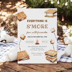 this is an image of a smore birthday party with cookies and marshmallows