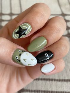 #ghibli #ghibliart #ghiblistyle Ghibli Nails, Hippie Nails, Punk Nails, Anime Nails, Edgy Nails, Grunge Nails, Minimalist Nails, Dream Nails