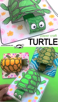 this is an easy and fun paper craft for kids to do with the turtles they are making