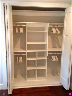 the closet is empty and ready to be used for storing items or other things in