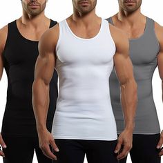 Season:Summer; Sleeve Length:Sleeveless; Gender:Men's; Style:Muscle,Fashion,Designer; Tops Type:Sleeveless Shirt,Vest Top,Undershirt,Tank Top; Occasion:Gym,Outdoor,Going out; Pattern:Plain; Design:3-Piece; Neckline:Crew Neck; Listing Date:05/24/2023; Bust:; Length: Tuxedo Shirt Men, Undershirt Tank Top, Fitness Tank Top, Cheap Tank Tops, Womens Basic Tops, Mens Outdoor Jackets, Graduation Outfits, Trench Coat Men, Linen Shirt Men