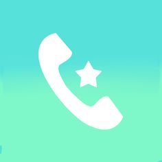 a phone icon with a star on the top and bottom half of it, against a blue background