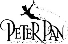 peter pan's logo with the words peter pan in black on a white background