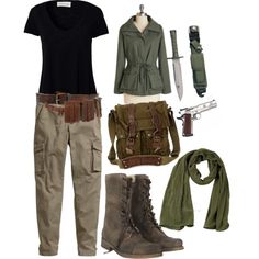 Apocalypse Clothing, Apocalypse Fashion, Zombie Apocalypse Outfit, Runners Outfit, Spy Outfit, Ziva David, Safari Outfits, Star Wars Outfits, Fandom Outfits