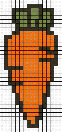 a cross stitch pattern with a carrot on it