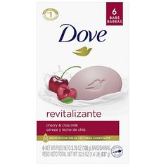 Revitalize your skin and senses with Dove Revitalizante Beauty Bar. This nourishing bar for skin dryness gently cleanses and revitalizes the skin, leaving it renewed and healthy-looking. Unlike ordinary bar soap, Dove does not strip your skin. This gentle pH balanced beauty bar is formulated with moisturizing cream to leave your skin soft and smooth. Infused with cherry and chia milk, this nourishing body bar also revitalizes your skin and senses. Our bar brand is the #1 Dove Cherry, Chia Milk, Soap Dove, Dove Bar Soap, Cherry Bars, Gentle Skin Cleanser, Hygiene Care, Milk Shop