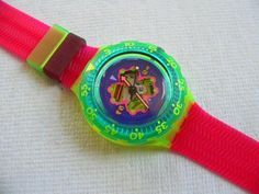 80s Watch, 80s Colors, Funky Watches, Top Clothing Brands, Driftwood Crafts, Pink Bubbles, Vintage Memory