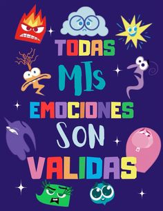 the words today miss emocones son validas are written in different colors