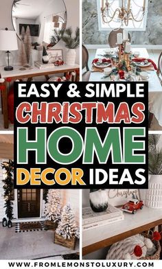 christmas home decor ideas with text overlay