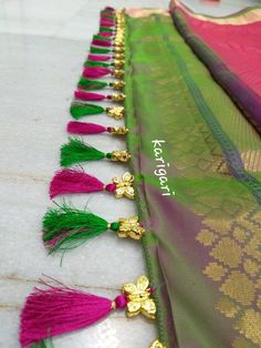 Saree Mudulu Designs, Saree Kutch Designs, Saree Kuchulu Designs, New Sarees, Saree Kuchu New Designs, Saree Jacket Designs