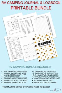 the rv camping journal and logbook printable bundle