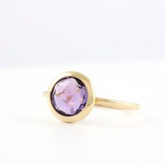 Amethyst Ring, Amethyst Gold Ring, Purple Gemstone Ring, Amethyst Ring Gold, 14K Solid Gold, Februar Gemstone Solitaire Ring, Birthstone Stacking Rings, Gold For Women, Gold Amethyst Ring, Purple Amethyst Ring, Amethyst Gold, Solid Gold Rings, February Birthstone, Amethyst Purple