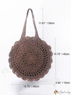 BirdinBag - Chic Scallop Trim Straw Bag: Ideal for Summer Beach Getaways Paper Plain, Beach Vacation Style, Scallop Trim, Beach Essentials, Summer Chic, Beach Getaways, Coffee Brown, Vacation Style, Knit Or Crochet