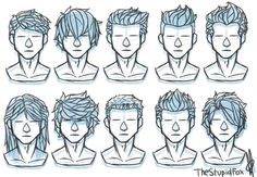 a bunch of different faces and hair styles