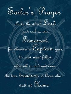 sailor's prayer poster with ship wheel and anchor