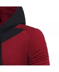 Drawstring Irregular Panel Fleece Hoodie - Wine Red - 3E35569513 Size M Wine Red, Mens Sweatshirts Hoodie, Fleece Hoodie, Hoodies Men, Athletic Jacket, Solid Color, Sweatshirts Hoodie, Sweatshirts, Red