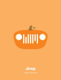 an orange jeep with the words jeep happy halloween on it