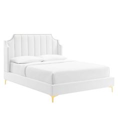 Modway Daniella Performance Velvet Queen Platform Bed-19 Trendy Beds, Room List, Bedroom 2024, Tufted Bed, Queen Platform Bed, Room Stuff, Padded Headboard, Sofa End Tables, Queen Headboard