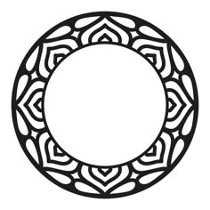 a black and white drawing of a circle with an intricate design on the inside of it