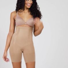 Nwt. Spanx Oncore High-Waisted Mid-Thigh Shaper, Spanx, The Oncore Mid-Thigh Shaper Features: Ultra-Comfortable Fabric High-Waisted Silhouette Streamlines Figure Fully-Bonded Front Panels For A Flat Stomach Edge-Bonded Side Panels For Comfortable Squeeze-Free Slimming Leg Openings Designed For Smooth Transition To Skin Rear Pockets Removable Dye Seal Straps To Build Your Own Body Suit Double Gusset Nylon/Spandex Hand Wash W2. Beige Shapewear With Built-in Bra, Mid-thigh Length, Beige Shapewear With Built-in Bra Mid-thigh Length, Beige Mid-thigh Shapewear With Built-in Bra, Fitted Seamless Shapewear With Short Inseam, Seamless Fitted Shapewear With Short Inseam, Beige Short Length Shapewear With Built-in Bra, Fitted Smoothing Beige Shorts, Beige Full Coverage Shapewear With Built-in Shorts, Fitted Full Coverage Beige Bottoms