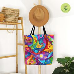 Abstract Tote Bag Canvas Aesthetic Birthday Gift Colorful Tote Modern Art Tote Bag for Women Gift for Mom Beach Tote Bag Summer Bag Boho - Etsy