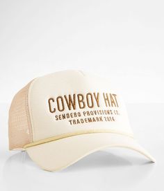 Sendero Provisions Co. Cowboy Trucker Hat - Cream , Women's Cream Embroidered snapback hat One size fits most. Apparel & Accessories > Clothing Accessories > Hats Cream Cowboy Hat, Trendy Trucker Hats For Women, Cowgirl Trucker Hat, Trucker Hats For Women Outfits, Yeehaw Outfits, Western Trucker Hats, Cowgirl Core, Hat Cream, Golf Attire Women