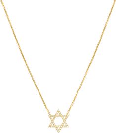 Spiritual Cubic Zirconia Necklaces With Diamond Accents, Elegant Star Of David Diamond Necklace, Gold Cubic Zirconia Star Of David Necklace, Luxury Diamond Necklace Star Of David, Formal Diamond Star Of David Necklace, Formal Star Of David Diamond Necklace, Diamond Star Of David Necklace For Formal Occasions, Luxury Star Of David Necklace With Diamond Accents, Symbolic Pendant Necklace With Diamond Accents